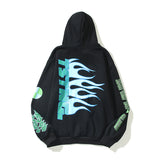 Kanye West Sunday Service Hoodie Robot Blue Flame Fleece Hoodie