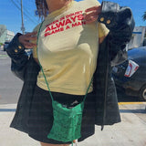 Vintage Y2g Shirts Pullover round Neck Printed Slim Fit Sexy
