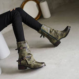 Yellowstone Cowboy Boots Large Size Leather Boots Women'S Belt Buckle Dr. Martens Boots Short Women'S Boots