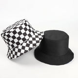 Bucket Hat Fishing Cap Cotton Print Fisherman Hat Plaid Printed Pattern Fashion Sun Hat for Men and Women