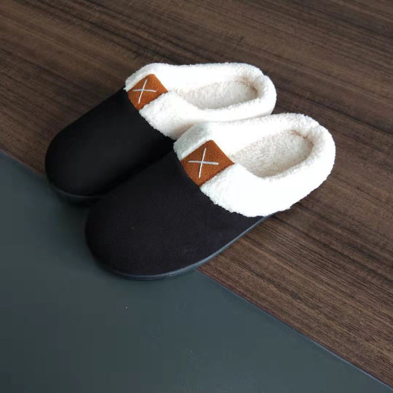 Cotton Slides Cotton Home Sewing Shoes Artificial Wool Flat-Heeled Slippers