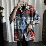Men Shirts Tie-Dyed Short-Sleeved Shirt
