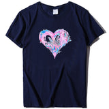 Valentine's Day T Shirt Short Sleeve Heart Printing Casual Summer Top