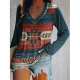 Romanian Gypsy Outfits Printed Long-Sleeved T-shirt for Women