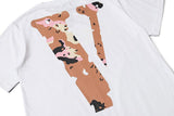 Vlone Short Sleeve Plus Size Retro Sports Popular Men'S And Women'S Cotton Tshirt