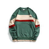 Crew Neck Sweatshirts for Men Men's Retro Mixed Color Stripe round Neck Sweater for Men