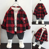 Toddler Boys Sweater Boys' Plaid Shirt Spring/Autumn Clothes