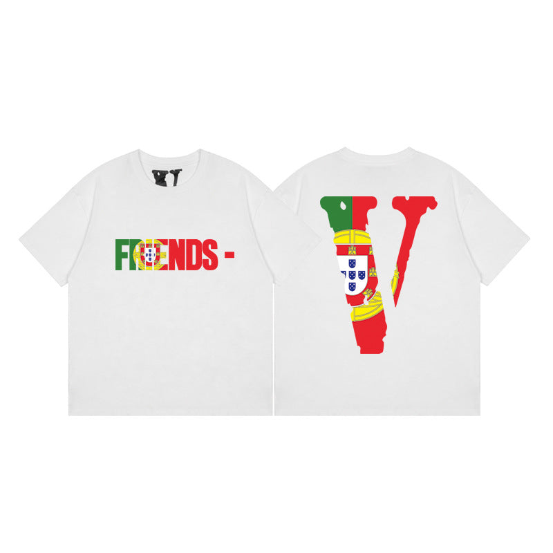 Vlone Mexico Friends Shirt Loose Men'S And Women'S Casual T-Shirt