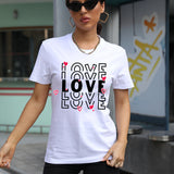 Valentine's Day T Shirts Couples Printed Loose Pullover Loose Short Sleeve T-shirt