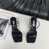 White Strappy Heels Stiletto Sandals Women's Summer High Heels