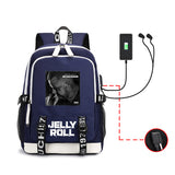 Jelly Roll Bag 2D Printed Backpack Large Capacity USB Headset Backpack