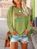 Merry and Bright Sweatshirts Merry and Bright Letter Printed Long Sleeve