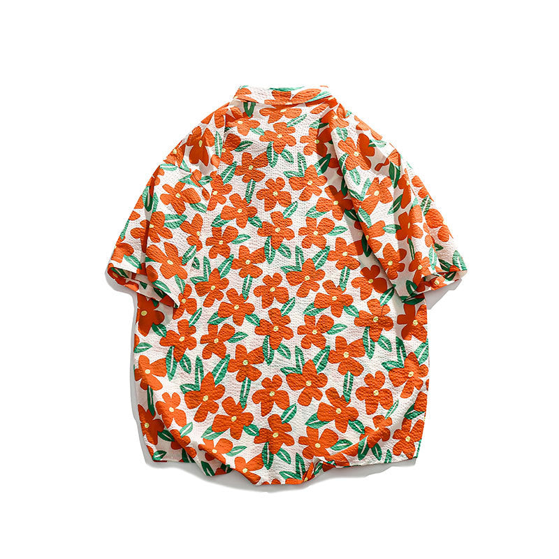 Men T Shitrs Full Printed Lapel