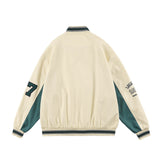 Man Fall Outfits Retro Alphabet Embroidered Baseball Uniform Cotton-Padded Jacket for Men and Women