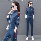 Velour Tracksuit Spring and Autumn Fashion Slimming Large Size Sweater Casual Running Clothes Two-Piece Set