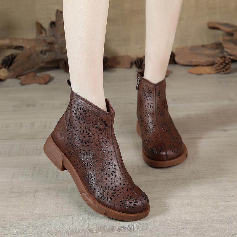 Highway Flat Sandals Flat Leather Sandal Boots Retro Comfort Mom Shoes