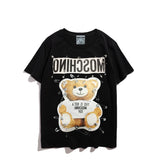 Moschino T Shirt Teddy Bear Pattern Quick-Drying Loose Short Sleeve