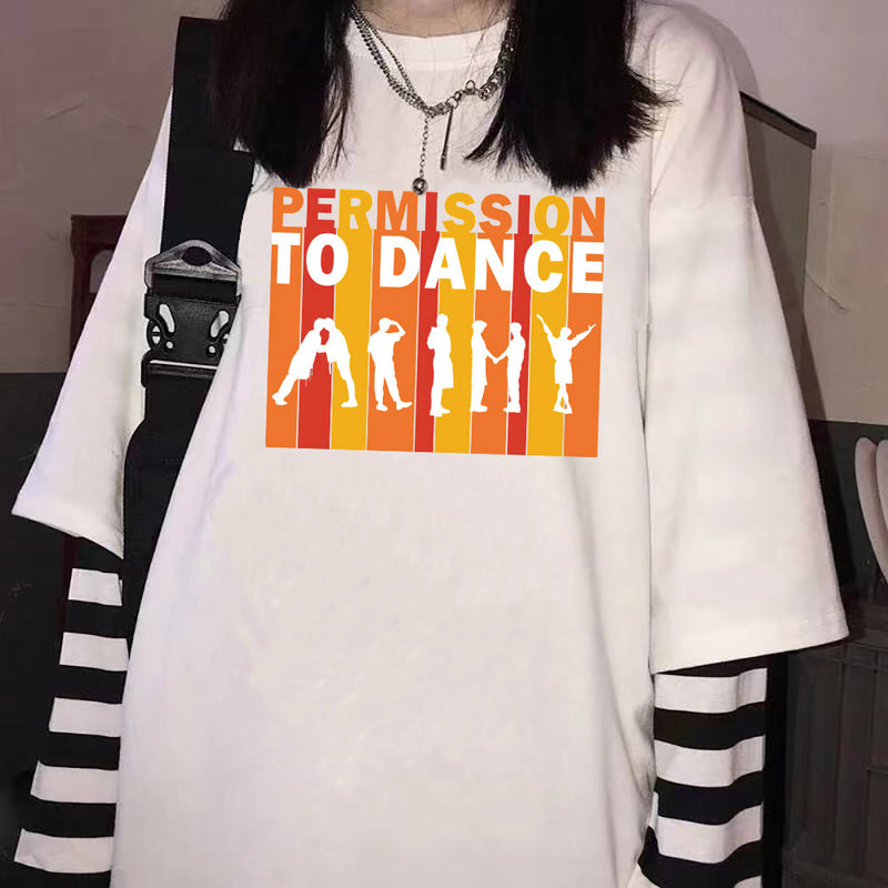 BTS Proof T Shirt Striped round Neck Short Sleeve Top T-shirt