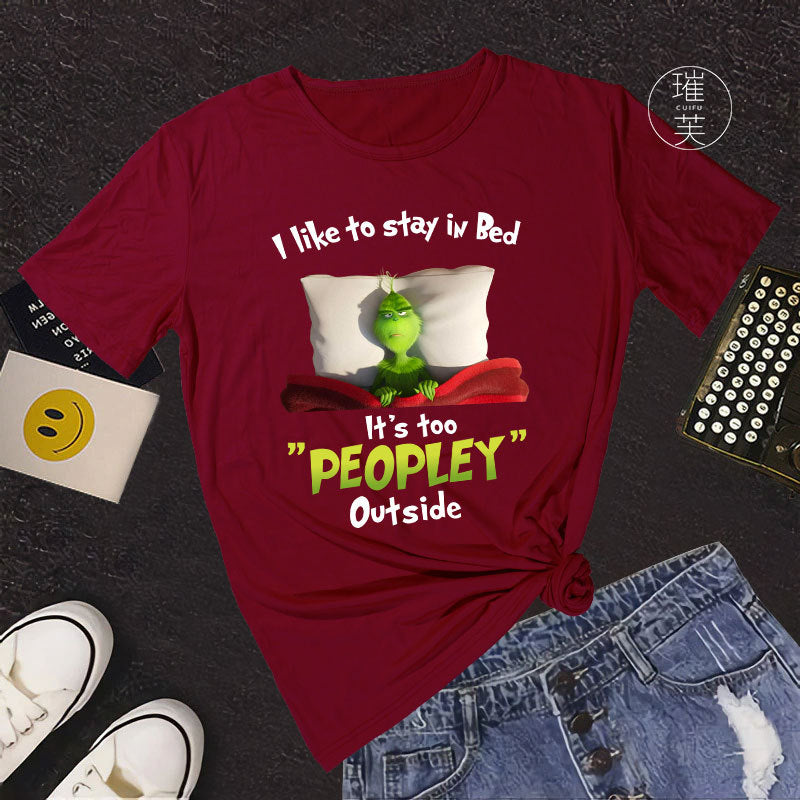 Men and Women Grinch Shirt Christmas Short Sleeve T-shirt