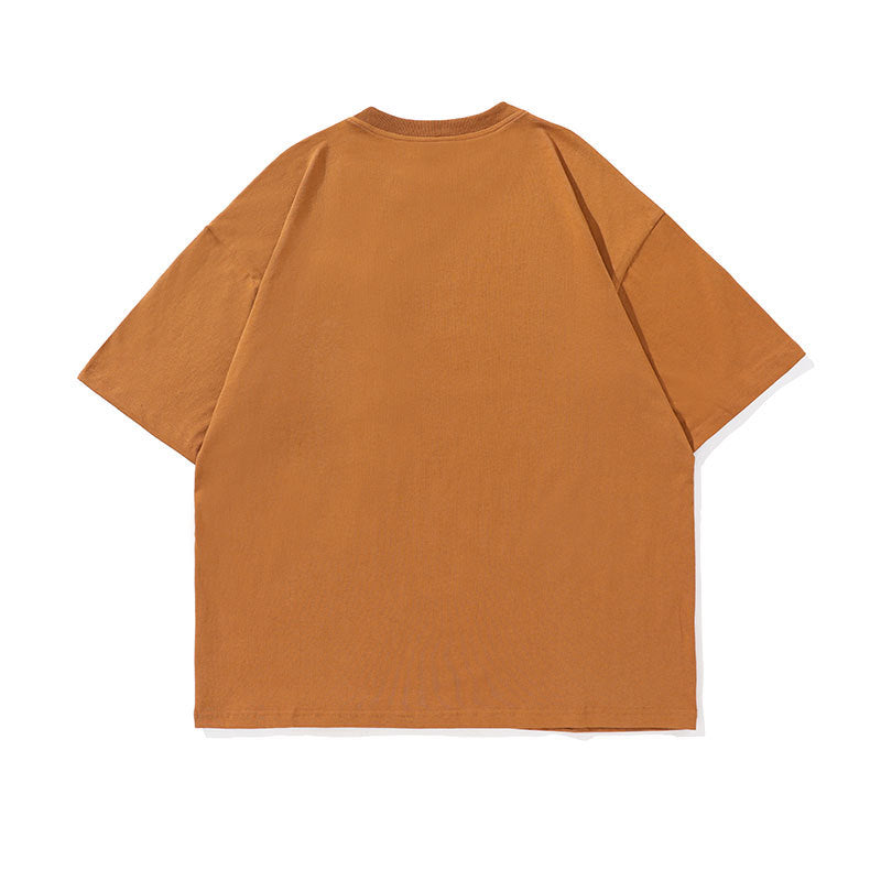 Men T Shitrs Double Pocket Round Neck