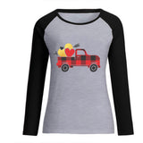 Valentine's Day T Shirts Couples Pullover round Neck Women's Long-Sleeved T-shirt