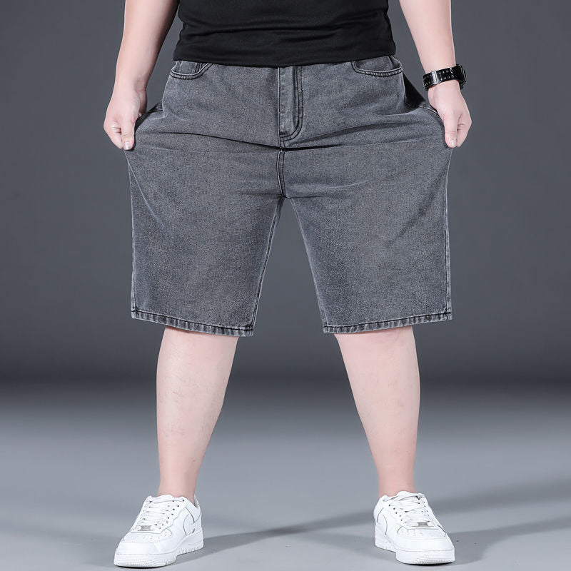 Men Denim Shorts plus Size Denim Shorts Men's Summer Loose Trendy plus Size