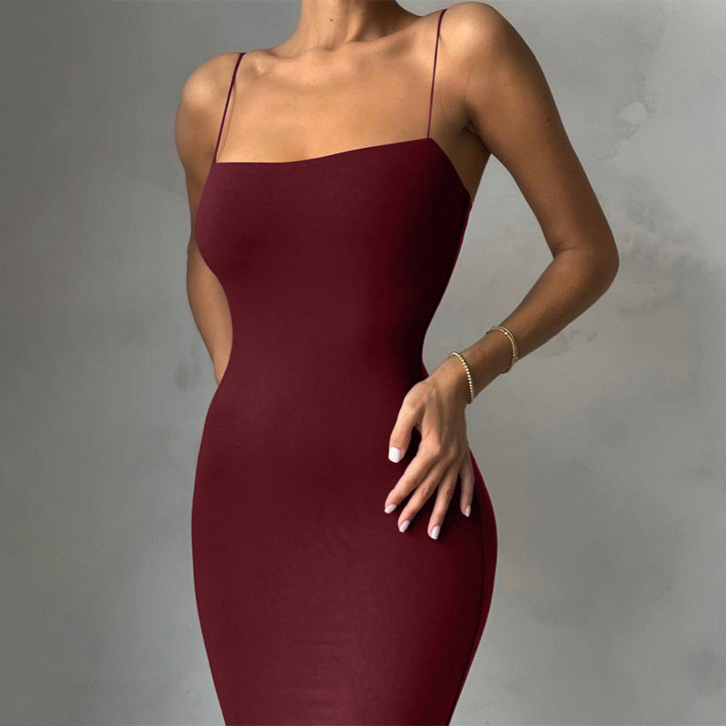 Maxi Burgundy Dress Formal Women's Autumn Long Dress Fashionable Slim Dress for Women