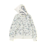 Bathing Ape Jacket Autumn and Winter Shark Starry Sky Luminous Cardigan Hoodie Fleece Padded Coat