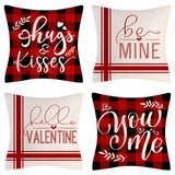 Valentine's Day Pillow Covers 4 Piece Random Styles Together, Truck Love Balloon Bicycle Ornament Pillow Cushion