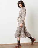 Kendall Jenner Wedding Guest Dress Law System Retro Minority Printed Mid-Length Versatile Temperament Waist-Controlled Slimming