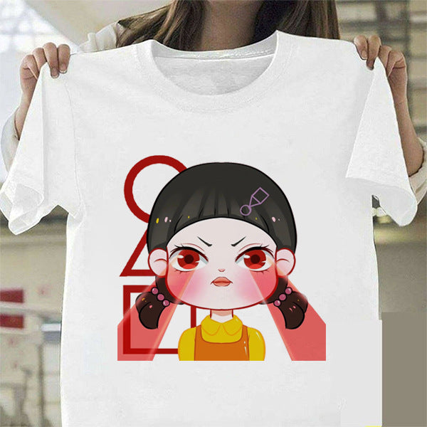 Squid Game Costume Printed Short-Sleeved T-shirt