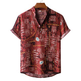 Camp Collar Shirt Short Sleeve Shirt Print
