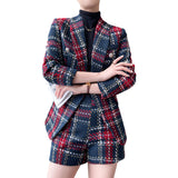 Interview Suit Women Plaid Blazer Women's Casual Suit