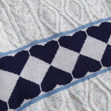 Men Sweater Contrast Color Heart Jacquard Sweater Men's Loose round Neck Pullover