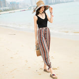 Coachella Music Festival Outfits Seaside Vacation Beach Pants Women's Loose Slimming Large Size Retro