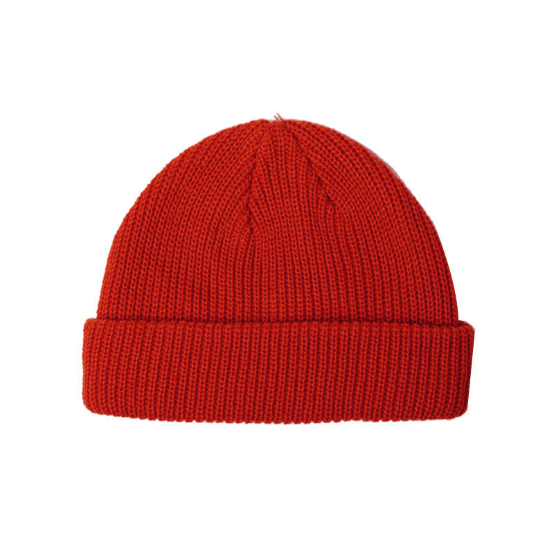 Red Beanie Hat Woolen Cap Autumn and Winter Men and Women Sleeve Cap