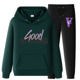 Vlone Hoodie & Pants 2 Piece Set Casual Loose Hoodie Sweatshirt