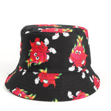 Bucket Hat Fishing Cap Cotton Print Fisherman Hat Flower Fashion Basin Hat for Men and Women Casual Sun Hat