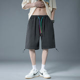 Men Denim Shorts Japanese-Style Retro Denim Short Summer Loose Straight Casual