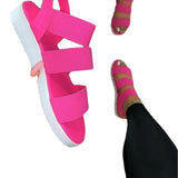 Women Open Toe Sandals Flats Summer Solid Color Flat Lightweight Sandals Plus Size