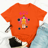 Squid Game Costume printed loose cotton round neck short sleeve t-shirt for women