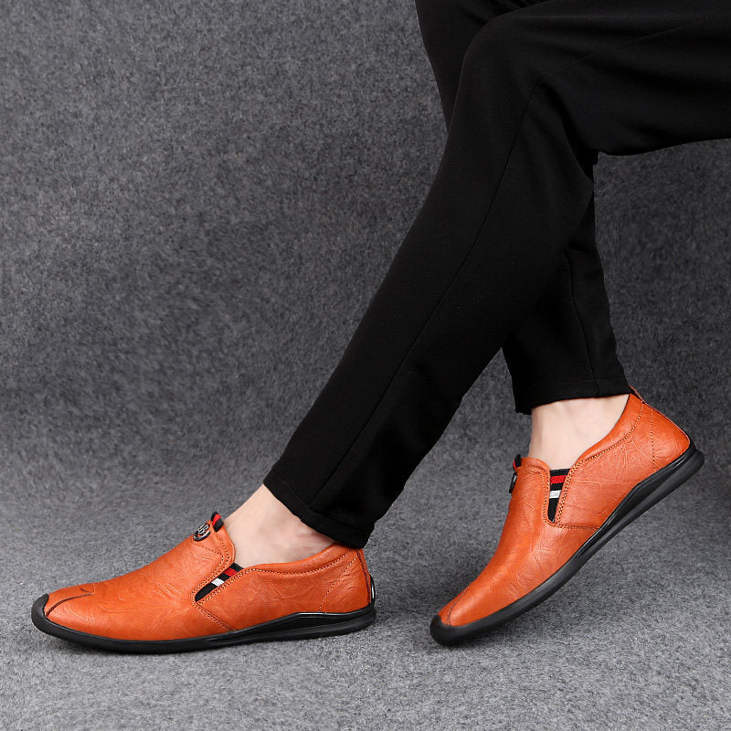 Men's Dress Shoes Classic Leather Oxfords Casual Cushioned Loafer Male Soft Bottom Casual Leather Shoes