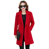 Valentine's Day Jacket Autumn and Winter Suit Collar Double-Faced Woolen Goods Woolen Coat for Women