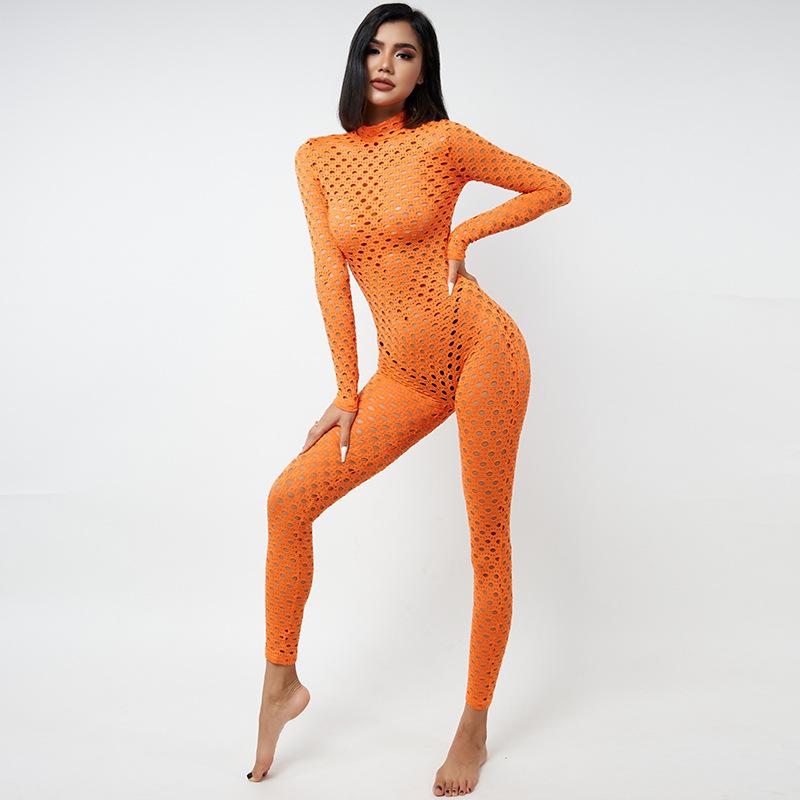 Autumn Women's Sexy Cutout High Waist Hip Lift Tight Casual Fitness Sports Jumpsuit