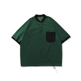 Men T Shitrs Pocket Contrast Color Baseball