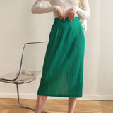 MIDI Mauve Skirt Mid-Length Split Skirt for Spring and Summer