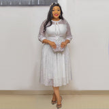 African Dashiki Dress Women's Summer Slim-Fit Midi Dress