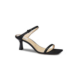 Nude Low Block Heel Stiletto Heel Strap Square Toe Open Toe