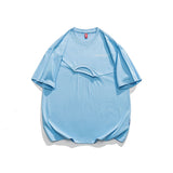 Men T Shitrs Letter Printing Fake Two-Piece Round Neck