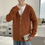 Men's Jackets Autumn and Winter Loose Men's V-neck Knitted